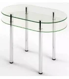 Glass dining table D-08-1 with tempered glass and chrome legs order